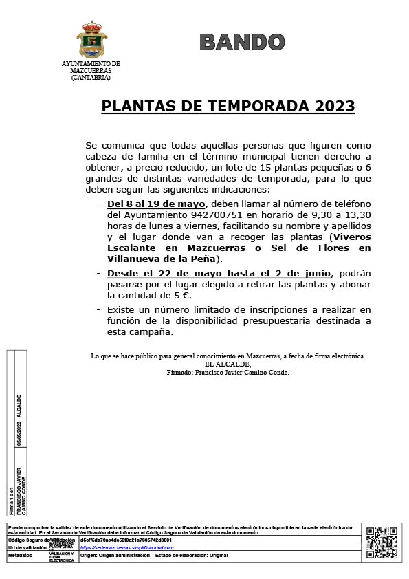 PLANTAS DE TEMPORADA 2023